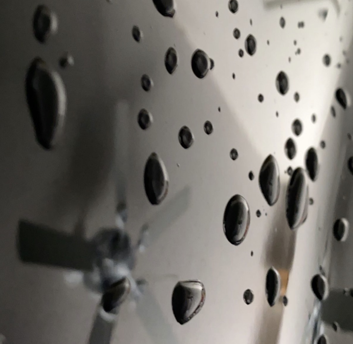 Water beading on a ceramic-coated surface